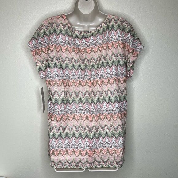 NWT Alfred Dunner Botanical Gardens Chevron Knit Top Necklace Women Size Medium - Picture 6 of 12